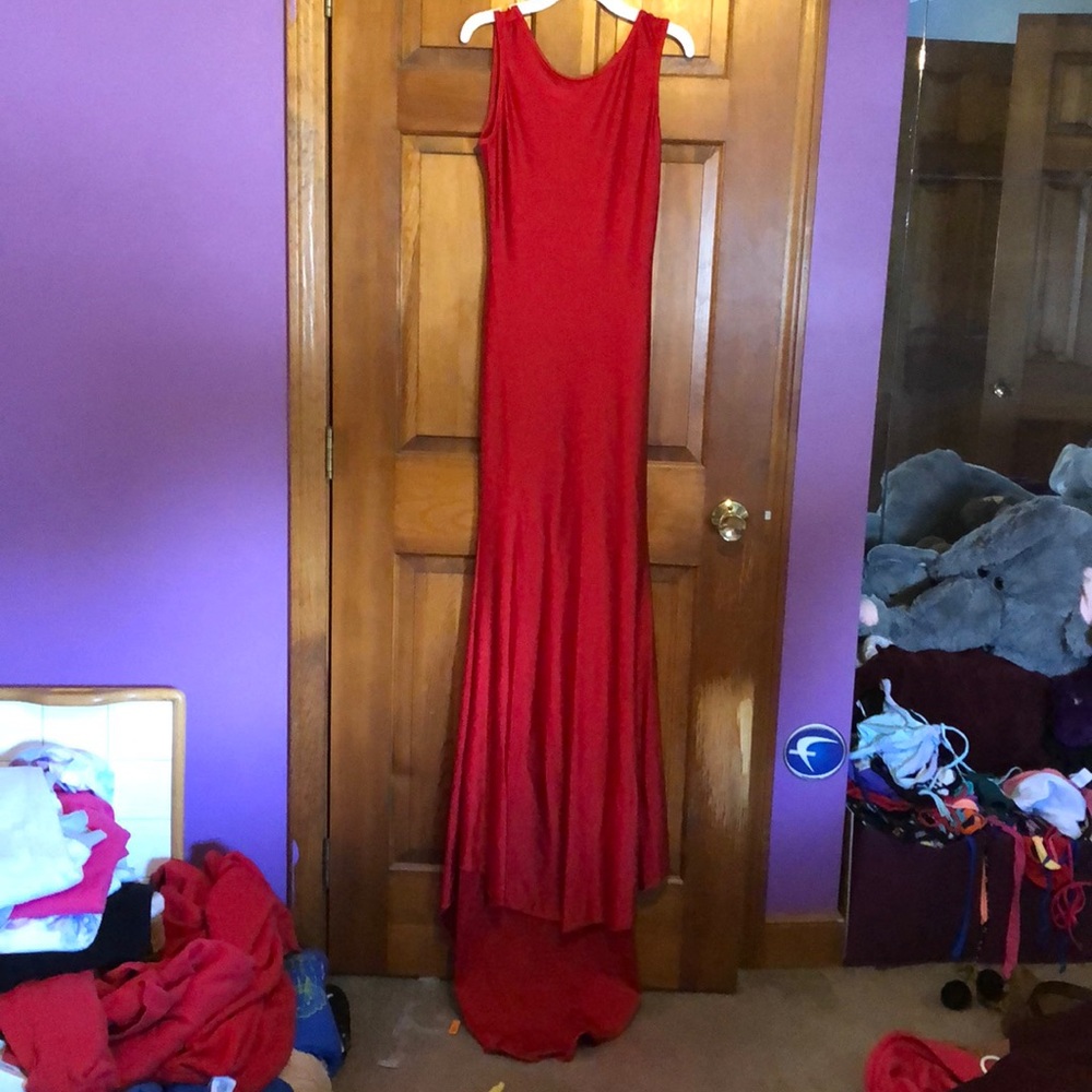 Long red dress